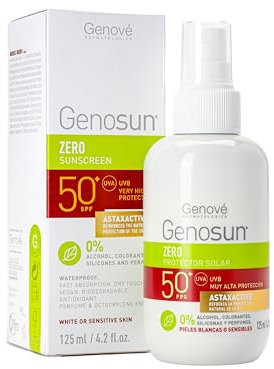 Genosun | Zero SPF50+ | Protezione solare viso e corpo | Formula vegana e biodegradabile | Protegge dal sole, idrata e cura della tua pelle | 125 ml