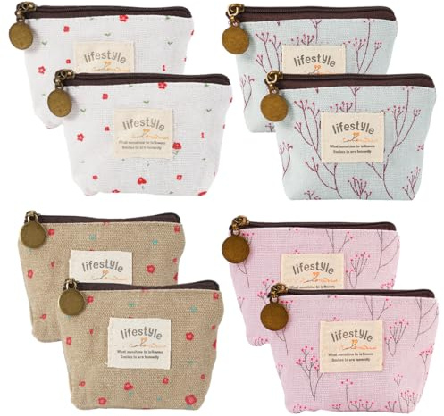 EXIN DEHCEN 8 Pezzi Necessaire Trousse Donna per Cosmetici in Tela
