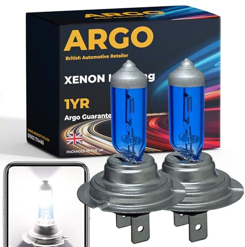 Argo H7 Headlight Bulb 55w Xenon White 6000k 12v H7 477 Car Headlight Bulb High Low Dipped Main Beam Headlamp Bright Fog Car Light Bulbs 499 PX26D Headlight Bulbs
