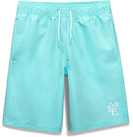 MEILONGER Badbyxor för barn, pojkar, snabbtorkande badshorts, ventilerande, vattenavvisande, boardshorts med nätfoder, fickor och justerbar dragsko, Ljusblå, 164