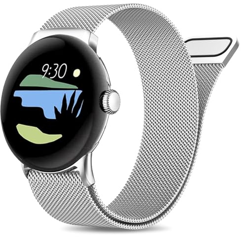 Armband für Google Pixel Watch 3 41mm/2/1, Edelstahl Magnetisches Mesh Metall Ersatzband, für Herren und Damen