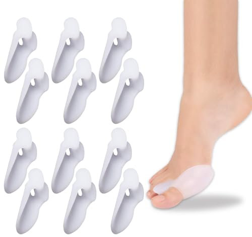 KUBDPQOR Separador Dedos Pie - Corrector de Juanetes y Corrector Dedos Pies, Corrector de Juanetes Mujer - Set de 12 Piezas de Silicona Separador Dedos Pies, Juanetes Corrector Alivio Dolor