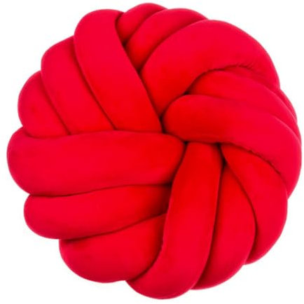 champracer Knotenkissen KnotenZierkissen Aesthetic Sofakissen aus TeddysamtKnotbugelwurf Kissen Ultra weiche BegleiterinHeimdekoration Bett Deko Kissen Runden für Kind Schlafzimmer (rot,35cm*35cm)