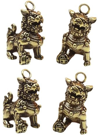 Zerodeko 4stücke Kleine -Ornamente Reinem Kupfer Antike -skulpturen Für Feng Shui-Dekoration Für Zuhause Oder Büro