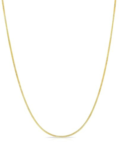 GOLDPAR 14k Yellow Gold Real Solid Box Chain 1.05MM Necklace for Women Jewelry with Lobster Clasp - 20
