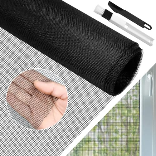 BUZIFU Tela de Mosquitera por Metros 120 x 300 cm Malla Mosquitera para Ventana Mallas Mosquiterass Negras Fibra de Vidrio Malla Fina para Hacer Mosquiteras Adiós a los Mosquitos y Otros Insectos