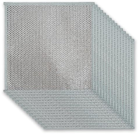 Nosuva ️Lot de 15 torchons en fil de fer multifonction pour nettoyage | Éponges de cuisine en aluminium | Torchons de cuisine métalliques double couche | Chiffons de nettoyage résistants pour