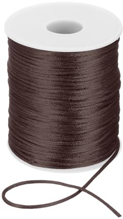 PATIKIL 2mm x 110 Yard Nylon String Cord Beading Satin String Knotting Cord Twine Thread for Jewelry Making Chinese Knotting Necklaces Macrame DIY Craft, Coffee