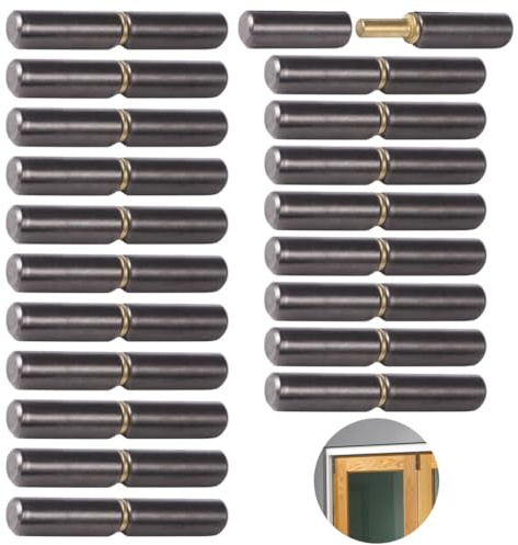 Lot de 20 charnières de porte à souder en métal - 8,5 x 1,3 cm - Charnières de porte amovibles en métal robuste