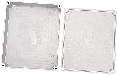 BESTonZON Gitarreneffektpedalbox mit Polierter Oberfläche Robustes Metallgehäuse aus Aluminium Silberfarbener Stompbox Koffer für Selbstgemacht Gitarren Effektpedale