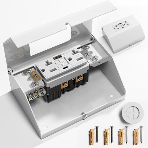 Joinfworld ‌20 Amp GFCI Outlet with USB Ports & Cover, Outdoor/Indoor Under Cabinet Use, Self-Test & Tamper-Resistant, ETL Listed