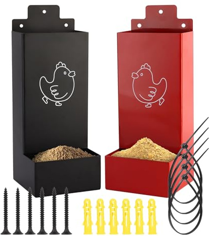 Duroecsain Distributore Per Pollame | 2 Pezzi Distributore Grit - Accessorio Automatico Per Pollaio Galline Avicoli Pascolo Ranch Interno Esterno Piccole Fattorie