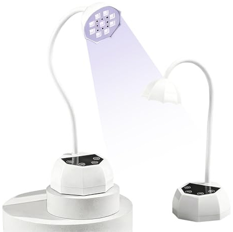 Lampada UV LED per Unghie Weiße Lotus - Sensore Intelligente 48W 365+395nm, Ricaricabile 1500mAh, Collo d'Oca Flessibile, Garanzia 365 Giorni