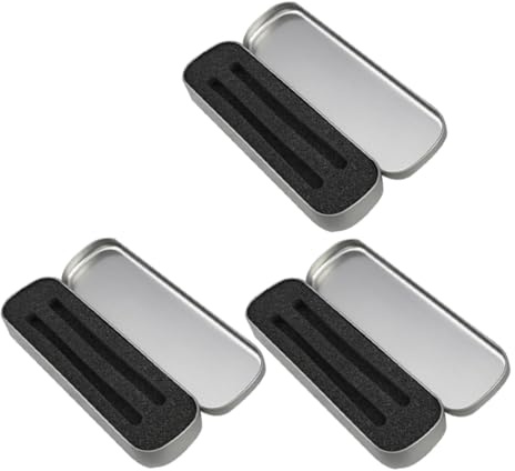 WRITWAA 3 Stück Teiliges Metall Stifteetui mit Schwamm Innenfutter Langlebige Stiftebox aus Eisen für Büro Schule und Zuhause Robustes Schreibwaren Aufbewahrungsbox Geschenk für Freunde