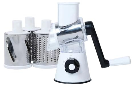 Kompatibel mit 3-in-1-Geräten: Manueller Gemüseschneider, tragbarer, multifunktionale Kartoffelreibe und Spiralschneider(White)
