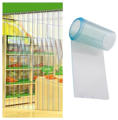 Cortina de tiras de PVC con listones industriales, transparentes, resistentes a la intemperie, a prueba de salpicaduras, para puertas peatonales y salas frías