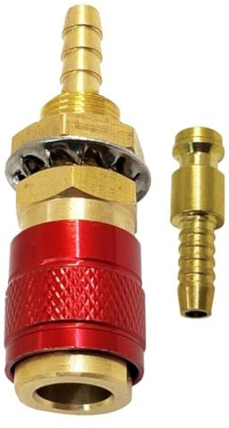 Opatiny Connettore rapido in ottone per gas e acqua, diametro interno 8 mm, saldatrici TIG, modelli 12, 18, 20, 27, confezione da 6