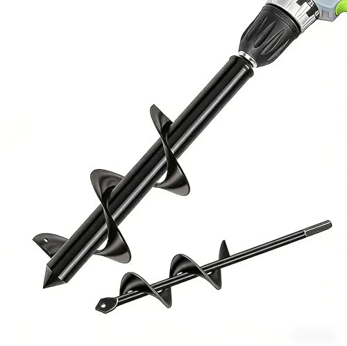 Bwnbvios Gartenbohrer Erdbohrer Set 2 Stück (8x30 cm & 4x22 cm) für Bohrmaschine – Spiralbohrer zum Pflanzen, Schnecken-Bohrer für Akkuschrauber, Grabungswerkzeug für Pflanzlöcher