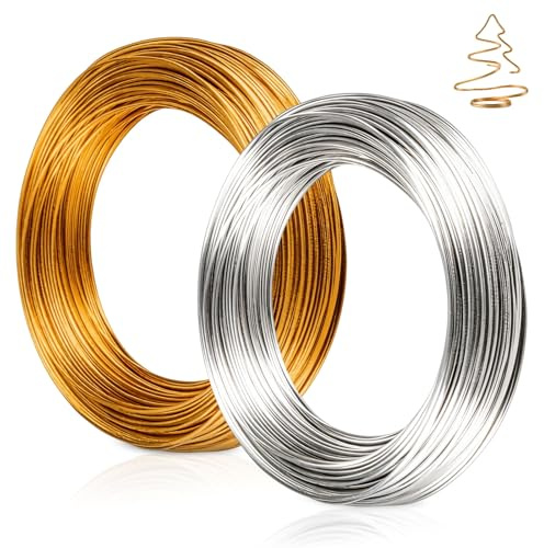 Casbomy pysseltråd aluminiumtråd 2 mm, tjock tråd för böjning, gör-det-själv-hantverksmaterial, tjock aluminiumtråd för modellering, skelett, blomtillverkning, dockor, smyckestillverkning (sliver