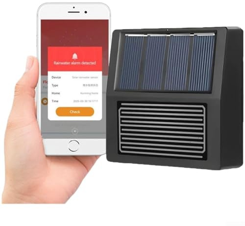 Sensore di pioggia solare, per Tuya per Zigbee Sensore di pioggia solare wireless controllato da app, IP65 resistente alle intemperie per rilevamento pioggia esterna