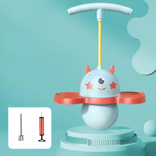 Generisch Balance Hüpfball mit Griff und Pumpe – Hüpfball für Kinder & Erwachsene bis 100kg, Anti-Rutsch Sprungbrett für sicheres Gleichgewichtstraining Indoor & Outdoor, Blau