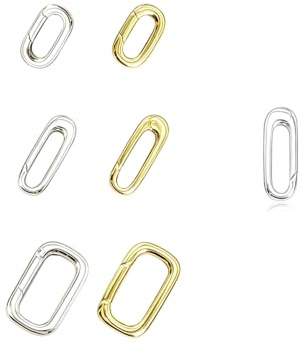 SJUIEO Hebilla ovalada plateada, adecuada como cierre de pulsera y cierre de collar, cierre de joyería para bricolaje, reparación de cadenas o pulseras y creaciones propias de joyas (1, plata, mediana