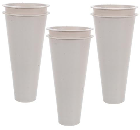 TOMETURE Portafiori in Plastica Bianca 6 Pezzi, Vaso Commemorativo per Cimitero Resistente alle Intemperie, Supporto Stabile per Composizioni Floreali da Esterno per Commemorazioni