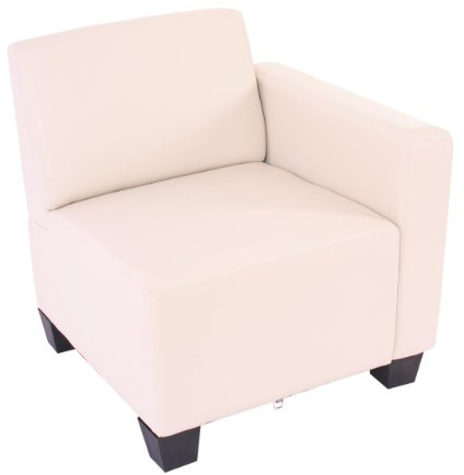 Mendler Modular Sessel Lyon, Kunstleder - Seitenteil rechts, Creme | Sessel mit Armlehne Lyon