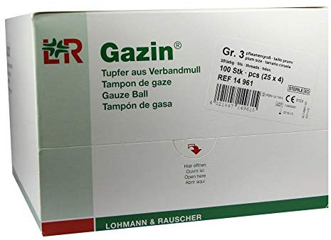 GAZIN Tupfer pflaum.steril 2+2 Schutzr.o.RK 100 St