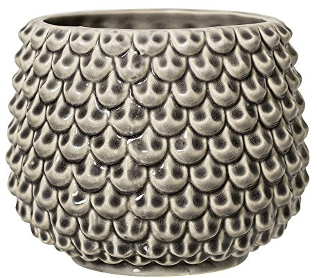 Bloomingville Vaso Pinecone - per Fiori da Interno e Piante da Interno, Piante grasse, Cactus, Orchidee L (16,5 cm ø), Grigio, Ceramica Gres
