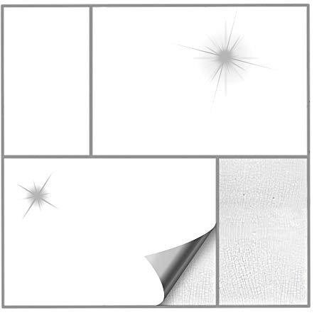 Kiwistar Fliesenaufkleber Weiss Glänzend - 15 x 20 cm - 100 Stück - Klebefliesen zum Überkleben von Wandfliesen - Fliesensticker für Küche Bad Fliesenmuster - selbstklebend und wasserfest