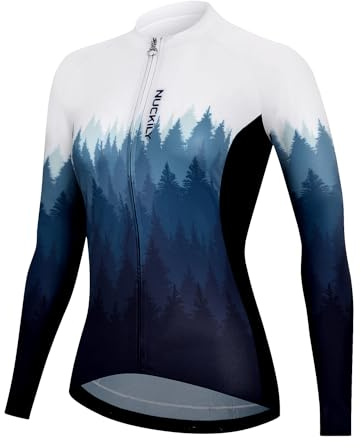 NUCKILY Damen Langarmshirts Radtrikots Radfahren Jersey Langarm Fahrrad Kleidung Shirts Tragen Mit 4 Taschen
