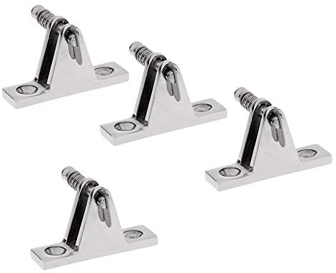 POFET 4 Stück Heavy Duty 316 Edelstahl Marine Boot Baldachin Abdeckung Deck Mount Bimini Top Fitting mit abnehmbarem Schnellverschluss