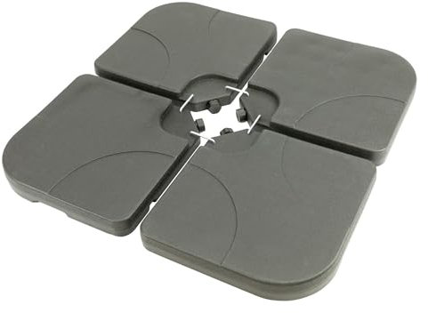 MaxxGarden Supporto per Ombrellone - Set di 4 Pesi per Supporti per Ombrellone, 50 x 50 x 7,5 cm, da Riempire con Acqua o Sabbia, Fino a 100 kg
