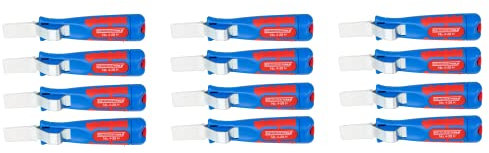 WEICON Tools 4-28 H - Cuchillas para cables (12 unidades, rango de pelado 4-28 mm, incluye hoja de gancho)