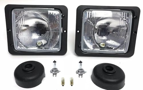 MelTruck® 2x H4 Scheinwerfer mit Fernlicht Positionslicht Abblendlicht für IHC Fendt Zetor mit Glühbirnen - Vergleichsnummer: 1AA 004 109-041
