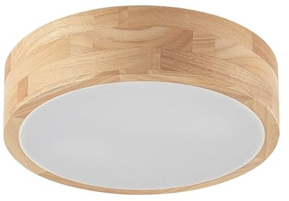 Lindby Deckenlampe Tanju (Landhaus, Vintage Rustikal) aus Holz (2 flammig E27) - Deckenleuchte Lampe Wohnzimmerleuchte