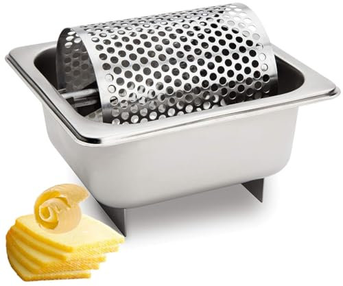 QUTBAG Butter Roller, 304 Stainless Steel Butter Dispenser, Perforated Roller Design Holds 36 Ounces, Removable Cheese Spreader for Seafood Corn Butter Outdoor Picnics