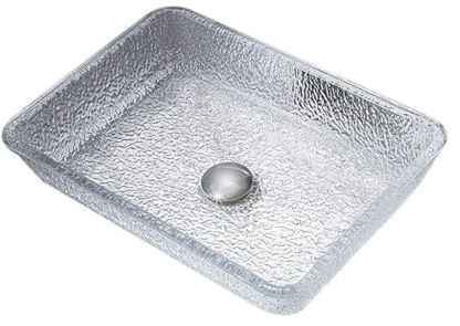 CHICKEN Bathroom Vanity Bathroom Vessel Sink Toilet Rectangular Wash Basin Tempered Glass Wash Basin Hotel Art Countertop Sink Bathroom Sink Pot (Color : D, Size : Sink only)