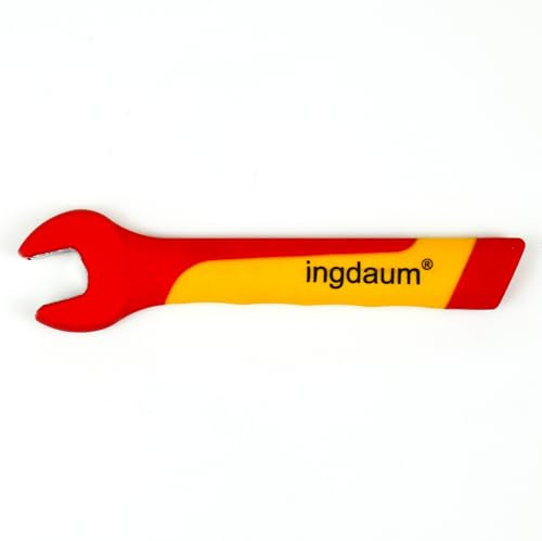 ingdaum® VDE Maulschlüssel, isoliert gegen 1000 V mit hochwertigen Zweikomponentengriffen für Elektriker, Energieanlagenelektroniker, Kältetechniker und Mechatroniker (13 mm)