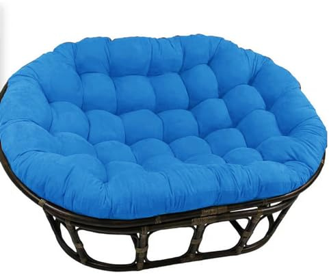 Reyox Wasserdicht Polster für Papasansessel Hängekorb, Stuhlkissen für Rattanmöbel Gartenstuhl Blau 170 x 120 cm Oval