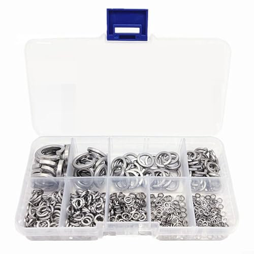 EXTRWORY 480 pezzi dischi a molla in acciaio inox set rondella di sicurezza per bulloni bulloni