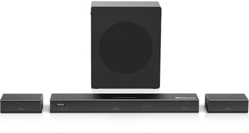 Hiwill Barra de sonido de 5.1 canales para TV, Dolby Atmos, subwoofer inalámbrico de 6.5 pulgadas, 2 altavoces traseros con cable, sistema de sonido envolvente, barras de sonido de cine en casa,