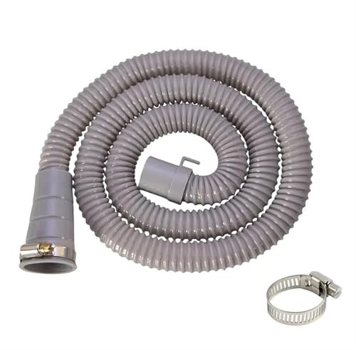 Drain Hose Extension for Washing Machines 1PC Length 1~5m Drain Hose Washing Machine Dishwasher Extension Pipe Clamps EVA Plastic Stretchable Flexible Hose Accesories(Gray-2.5 Meters)