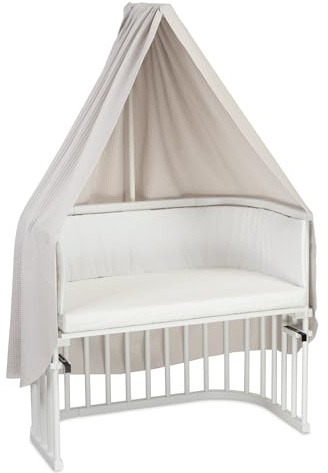 babybay Baldacchino a nido d'ape, adatto per tutti i modelli fino a 96 cm di lunghezza, bianco grigio