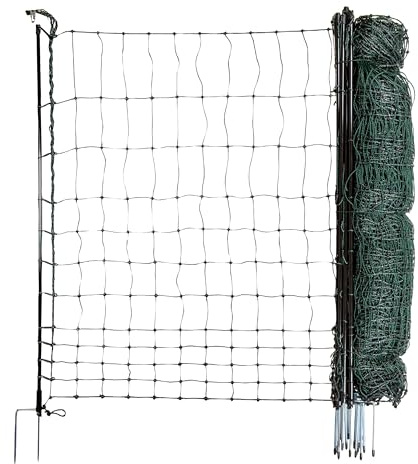 horizont strongLine Camping Hundezaun 50m lang, 120cm hoch | 15 Fiberglaspfähle Doppelspitze ohne Strom, grün, Zaun für Hunde, mobiler Zaun für Garten, Hof & Camping