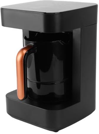 SENECESLI Machine de Cafetière Turque électrique, Mousseur de Lait Intégrée, 7 Tasses, 600 W, écran Tactile LCD de Contrôle de la Température et 11 Modes de Chauffage pour les Voyages à (Prise UE)