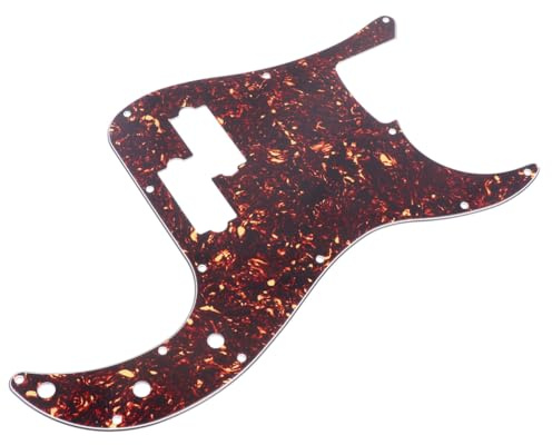 HOMOBABE Pb Bass Pickguard Schlagbrett Tiefbraun Schildpatt Schutzplatte Passend für Precision Bass Gitarre mit Schutzfolie