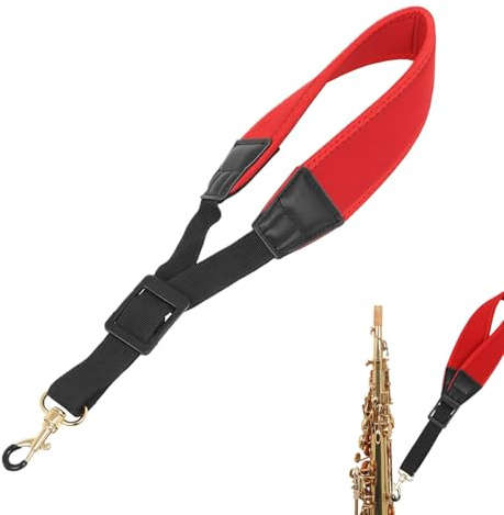 Furtryvl Tenorsaxophon-Nackengurt | Altsaxophon-Umhängeband verstellbar | Musikinstrument-Zubehör mit Metallhaken für Konzert, Bühnenspiel, Tragen von Bass, Klarinette, Oboe, Fagott