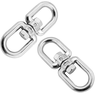YShiuoL Giratorio de Doble Extremo 5 Ganchos Giratorios De Doble Extremo Acero Inoxidable 304 con Hebilla Giratoria, Anilla For Grillete, For Escalada En(M5)